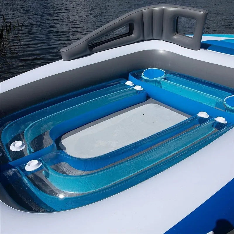 Wholesale Inflatable PVC Water 6-person Island Floating Bed Pirate Ship Inflatable Water Floating Bed Multi-person Floating Row