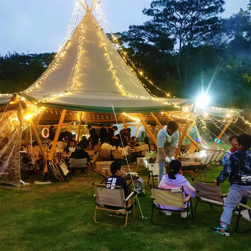 Tente Tipis nordique Tente de camping en plein air Célébration de mariage et d'événement Glamping Bois Toile chapeau Tipi yourte ronde Tailrace Wedlockers