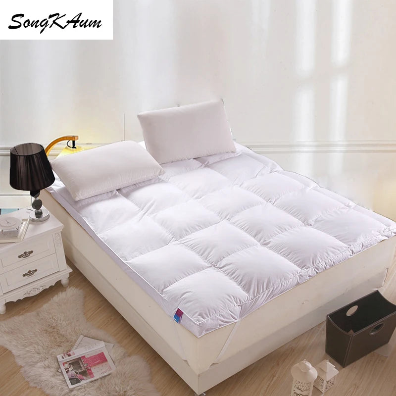 SongKAum 100% White Goose Down/feather Mattresses Thicken Keep warm Tatami High-end Five-star Hotel Mattress King Queen Size