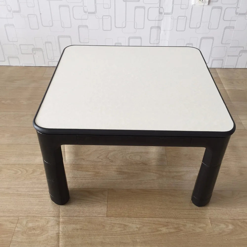 Patas de mesa Kotatsu japonesas, plegables, reversibles, con parte superior en blanco y negro, para sala de estar, mesa baja de centro con calefacción y calentador de pies