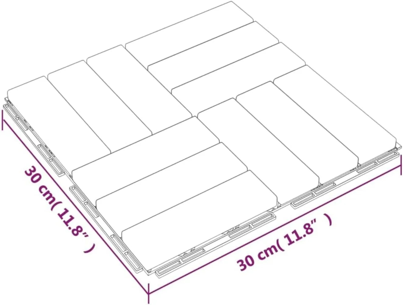 Wooden Interlocking Decking Tiles, Patio Flooring Outdoor Waterproof Floor Tiles Set, Patio Decor Flooring Tiles, 11.8"x11.8"