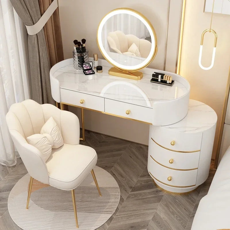 Tocador de maquillaje para niñas, mesa de tocador blanca, escritorio para dormitorio, cajones, almacenamiento, tocador, muebles para el hogar