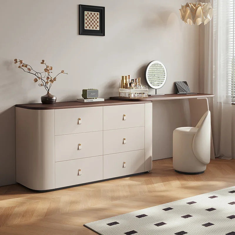 Design Vanity Dressing Table Mirror Nordic Storage Drawer Dresser Wood Chair Multifonctional Comoda Pra Quarto Bedroom Furniture