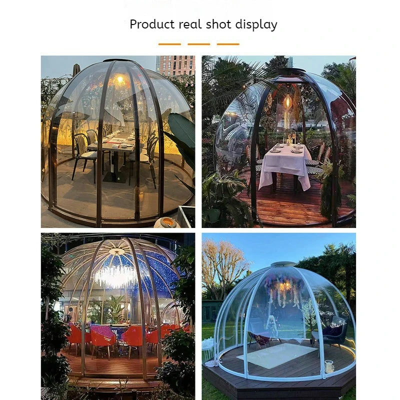 Transparent Dome Tent PC Star Vacancy Cabin Push-pull Mobile Tent Restaurant Mobile Glass Room Hotel 360° Observation Tent