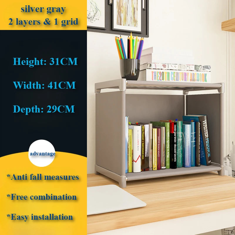 Bookshelf Storage Rack Simple Bookshelf Debris Storages Shelf Multi-layer Book Closet Organizer Bedroom Easy Assembly Bookcase