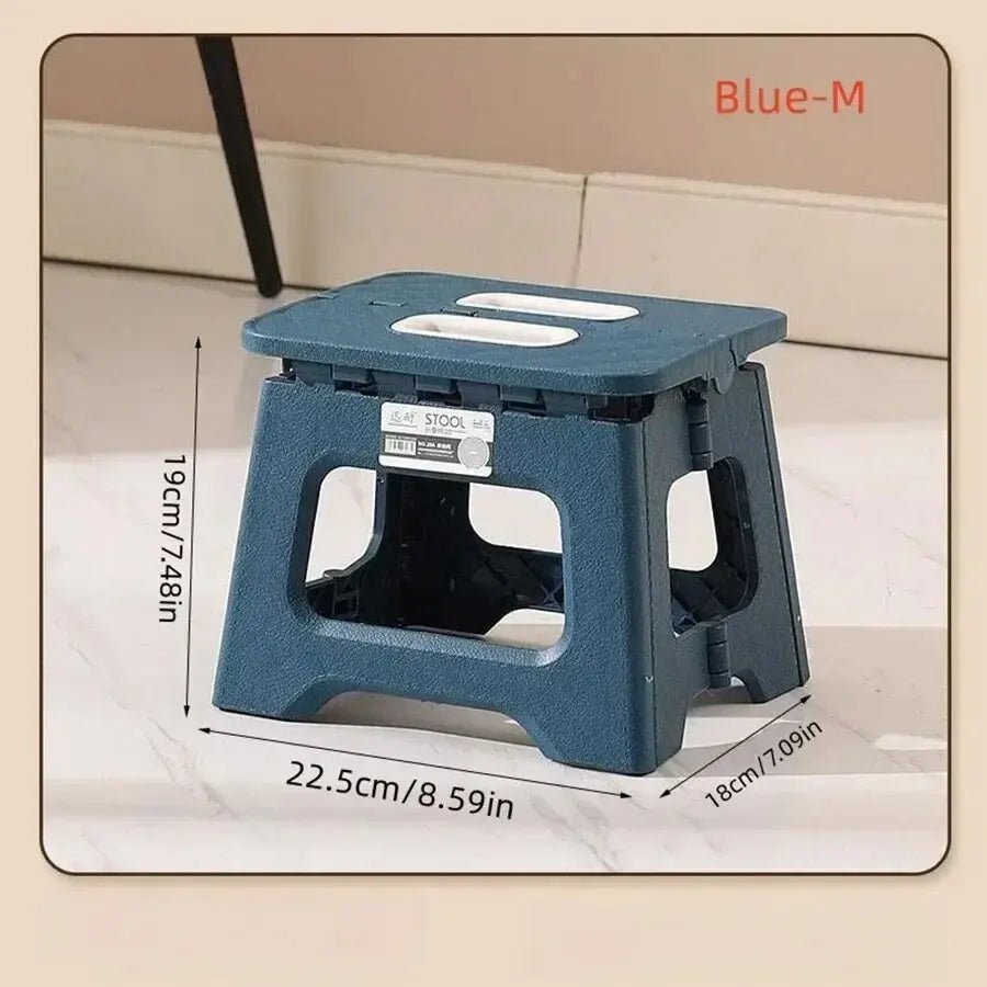 Lightweight Folding Step Stool Multi Purpose Handheld Thickened Footstool Non-Slip Plastic Small Benches Kitchen