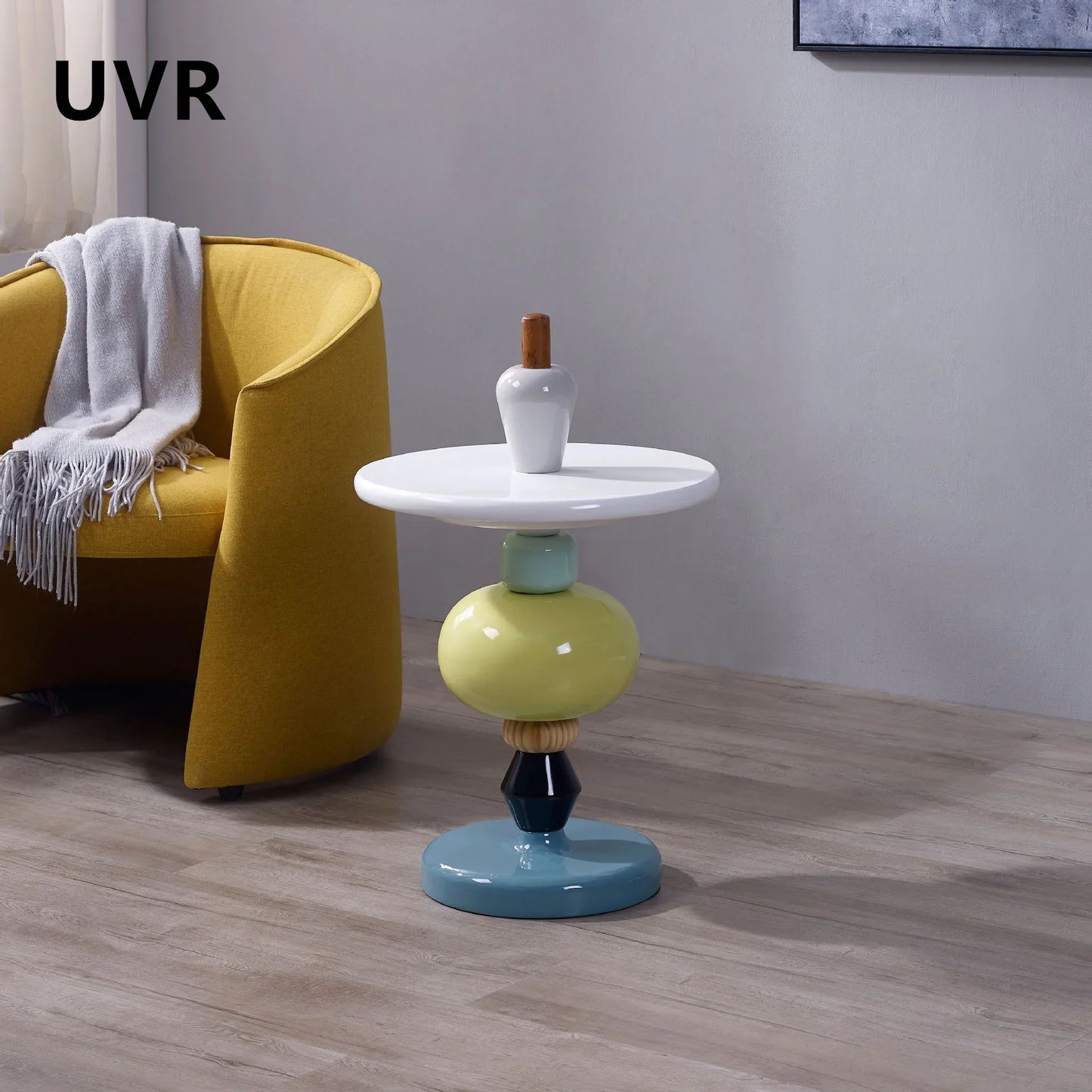 UVR Coffee Table Small Round Table Living Room Sofa Side Corner Table Bedroom Colorful Bedside Table Home Hotel Coffee Table