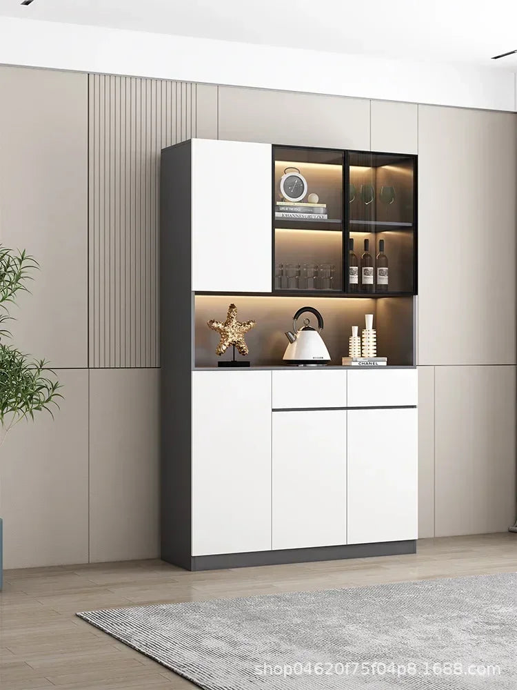 Grande armoire de cuisine, buffet, armoire de rangement de cuisine moderne, bar à vin, bar à café, armoire avec support à micro-ondes, îlots de buffet