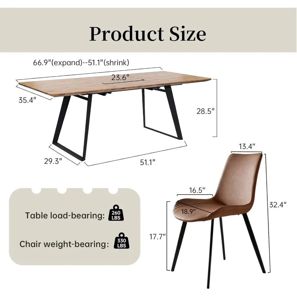 Dining Table Set for 6, Counter Height Dining Table Set, 7 Piece Dining Room Table Set for Kitchen and Living Room Furniture