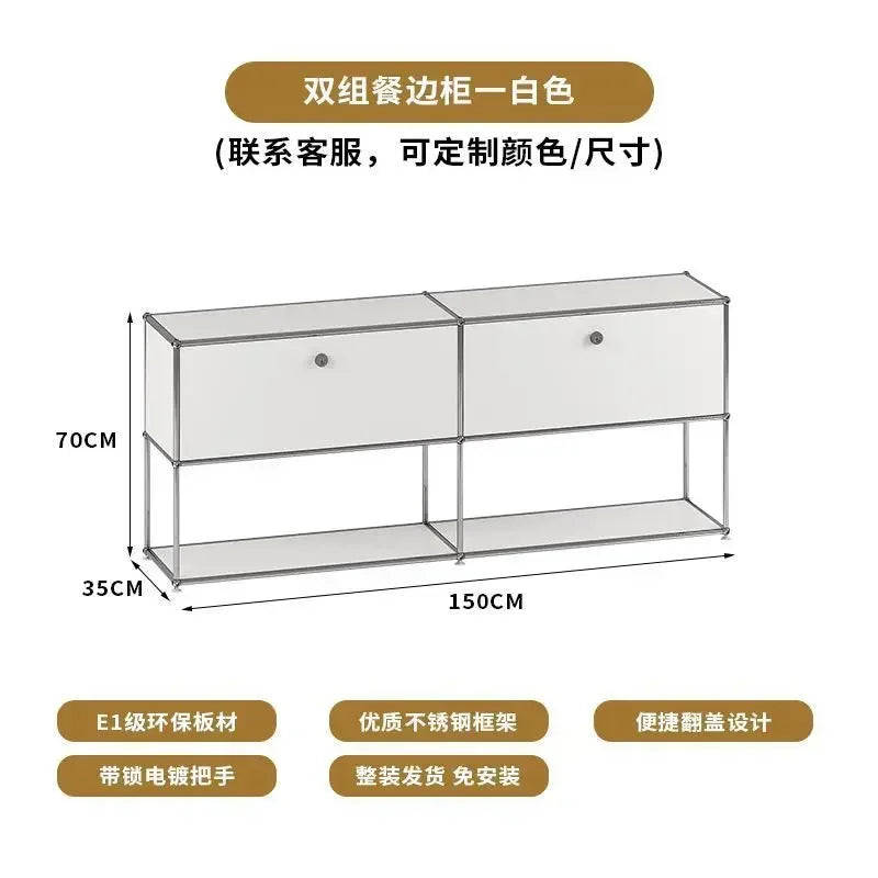 Meuble TV en acier inoxydable Usm Mid-Ancient Rangement Combinaison de plusieurs couleurs Buffet Armoire Commode de salon