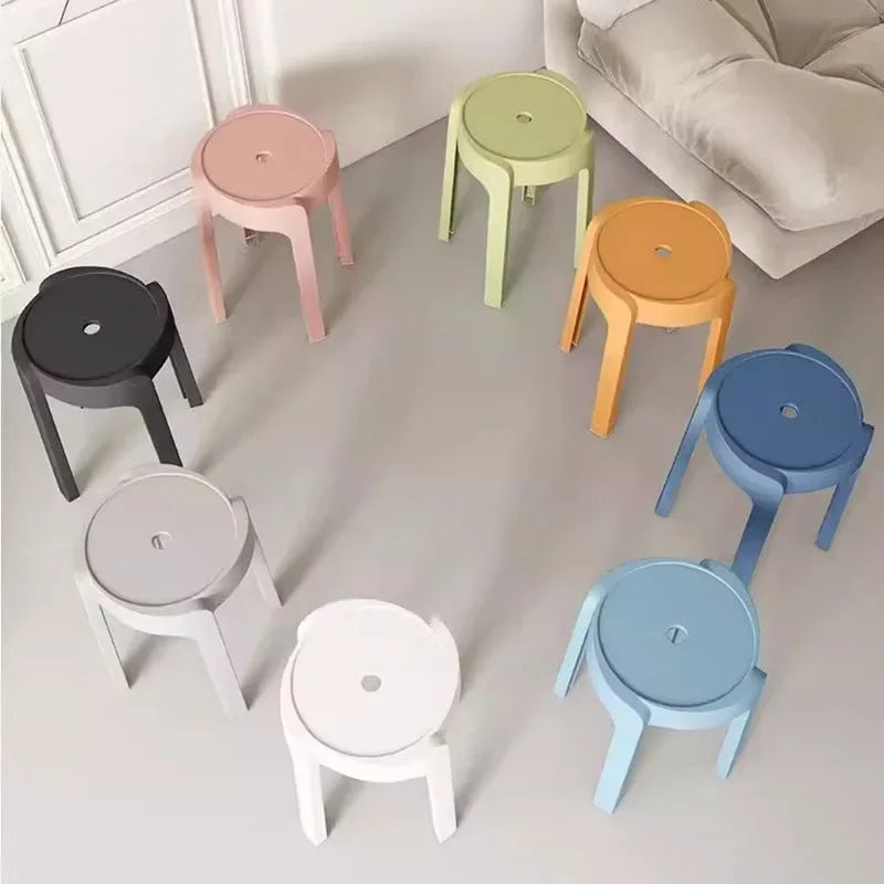 Lazy Plastic Foot Stool Makeup Shoes Hallway Modern Meditation Lazy Waiting Floor Stool Household Relax Tabouret Salon Furniture