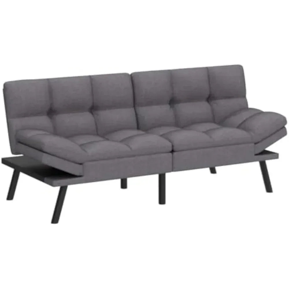 Canapé-lit futon, canapé-lit convertible moderne, canapé-lit futon en mousse à mémoire de forme, canapé compact 71"x 33"x32", lit futon causeuse, respirant