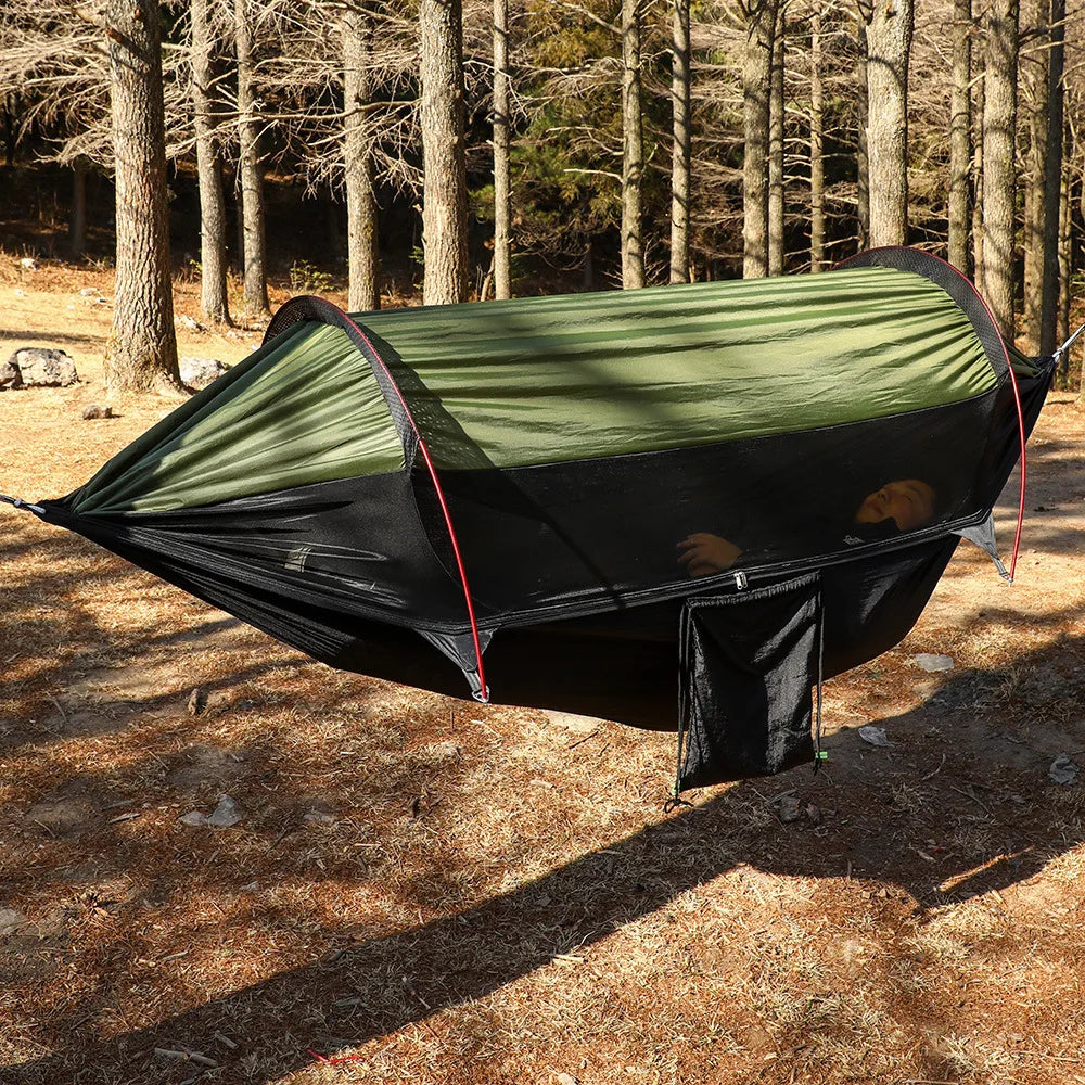 Hamac portatif de survie de sommeil de meubles suspendus extérieurs avec le matériel de camping de moustiquaire tente voyage pour le hamac de loisirs