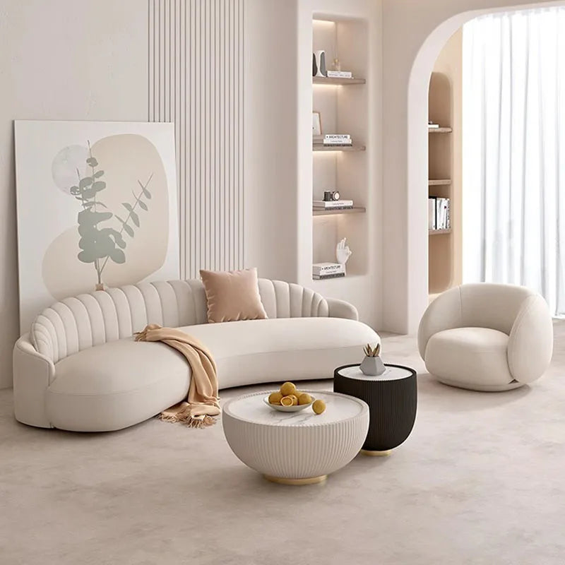 Cream Balcony Living Room Sofas Puffs Couch Futon Armchair Lazy Cute Office Living Room Sofas Luxury Muebles Hotel Furniture