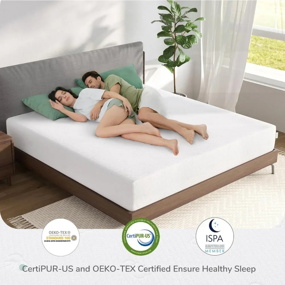 12 Inch Queen Size Memory Foam Mattress With Comfort Foam for Pressure Relief & Cool Fresh Sleep Mattresses Double Bedroom Home