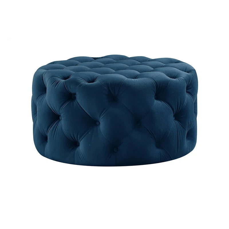 Pouf rond en velours de luxe pour salon, chambre à coucher, meuble de sol moderne, magasin de vêtements, tabouret à langer doux B