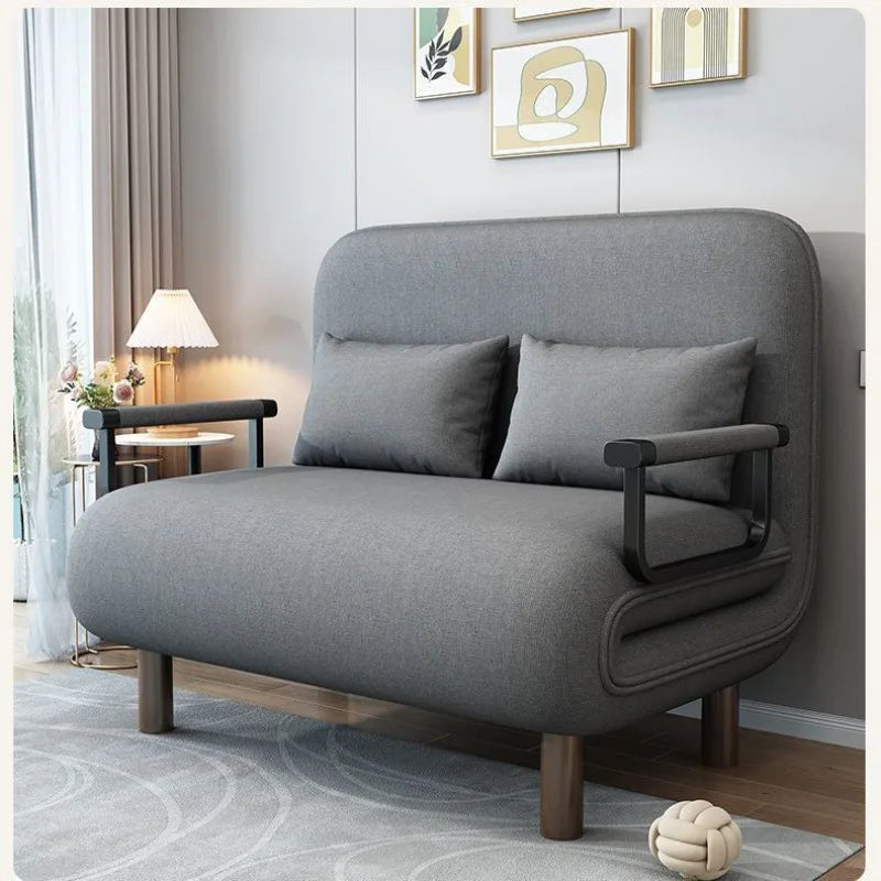 Sofa Bed with Backrest Foldable Lazy Cushion 3 in 1 Comfortable Floor Seat with Two Pillows for Hotel Office Home Living Room