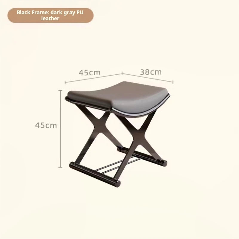 Tabouret de coiffeuse INS Banc à chaussures d'entrée Métal luxe Sac souple repose-pieds petit Chaise de maquillage design décor ottoman Meubles