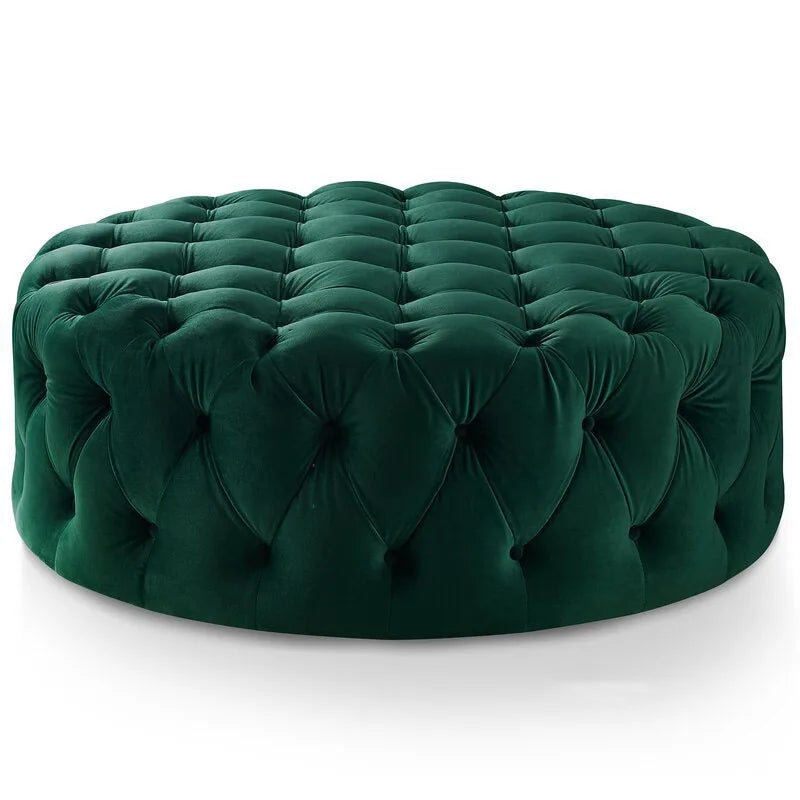 Pouf rond en velours de luxe pour salon, chambre à coucher, meuble de sol moderne, magasin de vêtements, tabouret à langer doux B