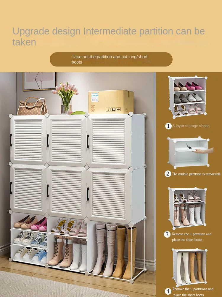 Simplicity Shoerack Cabinet For Living Room Foldable Dustproof Storage Shoes Multiple Layers Transparent Furniture Shoe Rack