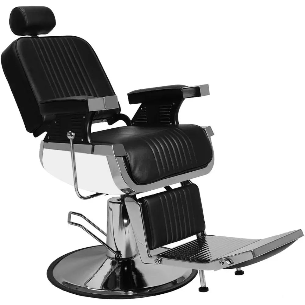 Silla de barbero reclinable de alta resistencia con reposacabezas y giro de 360 ​​grados, silla de spa de salón para estilistas