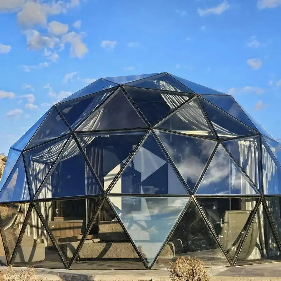 Transparent Glass Dome Hotel Tent Lgloo Geodesic  Aluminum Frame Luxury Resort Round Teepees Tree Houses Outdoor Glamping Hotel