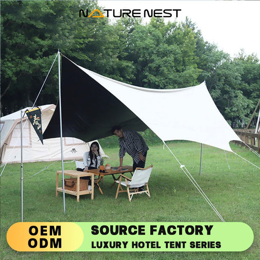 Vinyl Octagonal Canopy Camping Rainproof 210D Oxford Cloth Single Pole Sunshade Canopy Outdoor Light Luxury Camping Picnic