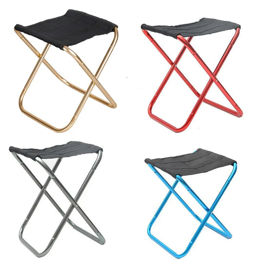 Chaise de camping en plein air Chaise pliante en alliage d'aluminium doré avec sac Tabouret Siège Pêche Camping