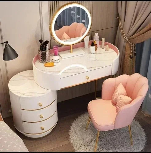 Tocador de maquillaje para niñas, mesa de tocador blanca, escritorio para dormitorio, cajones, almacenamiento, tocador, muebles para el hogar