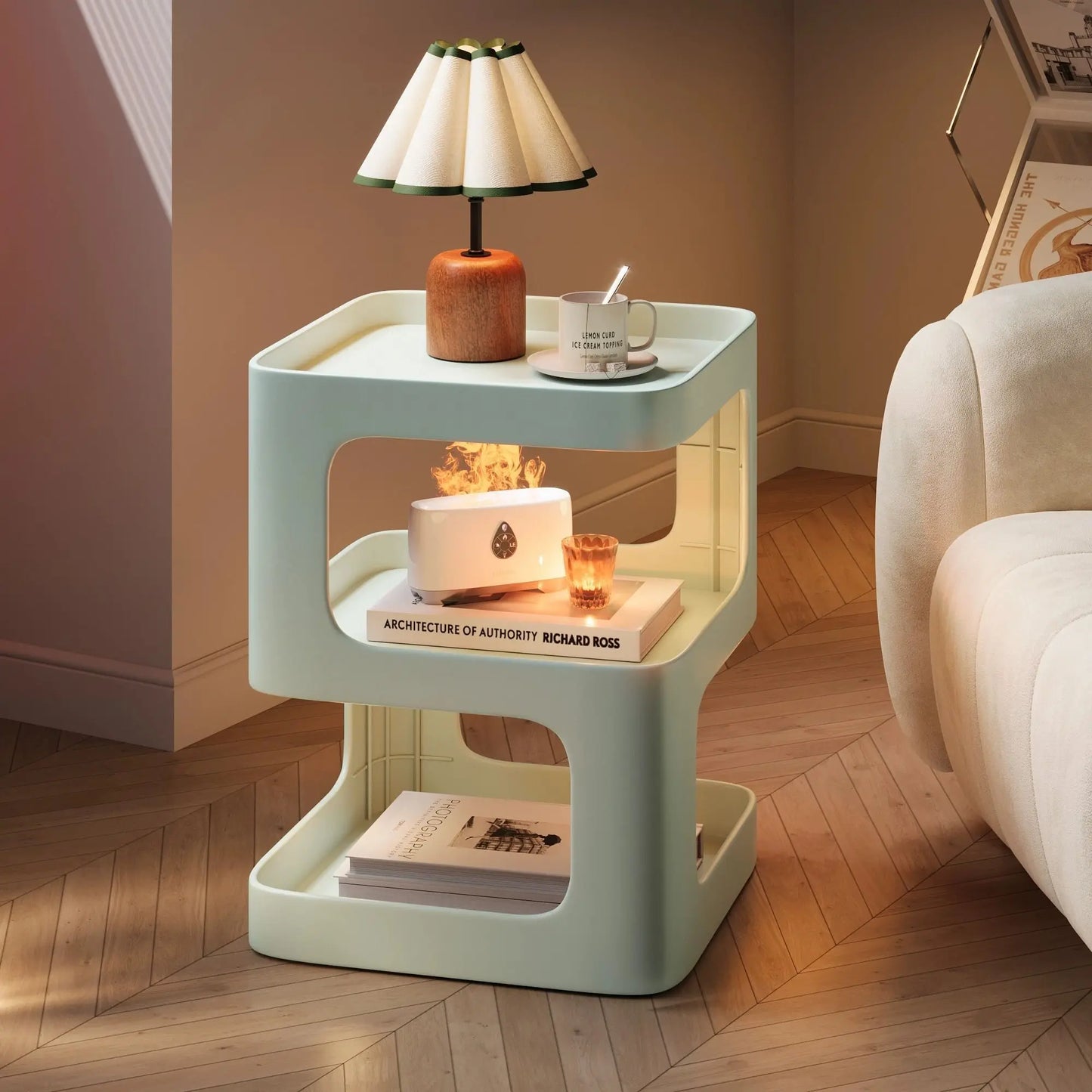 Mesa auxiliar de lujo ligera y sencilla para sala de estar moderna, mueble nórdico creativo extraíble para sala de estar, sofá cama de hierro para el hogar