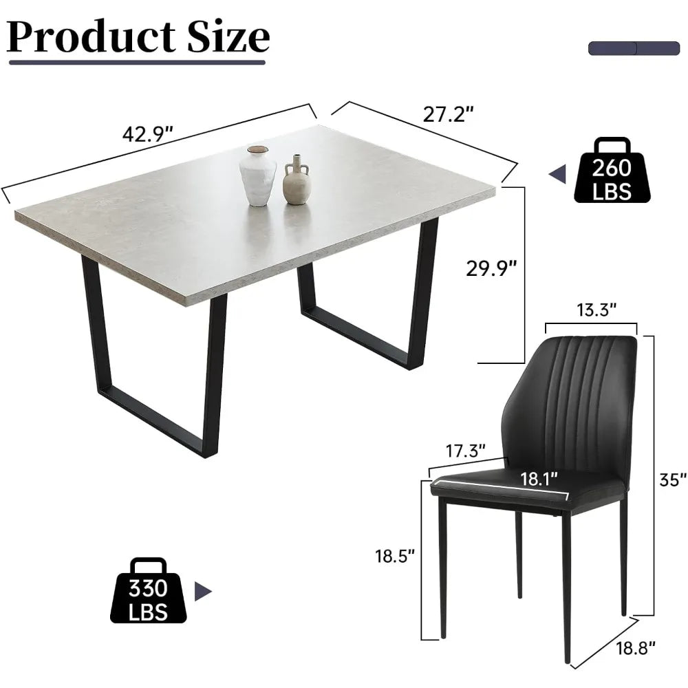 Dining Table Set for 4, Counter Height Dining Table Set, 5 Piece Dining Room Table Set for Kitchen and Living Room Furniture