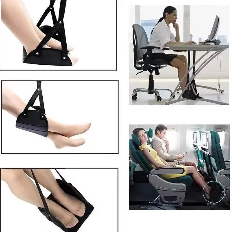 Travel Hammock Suspended Adjustable Office Hammock with Airplane Footrest for High Speed Rail Car Outdoor Furniture