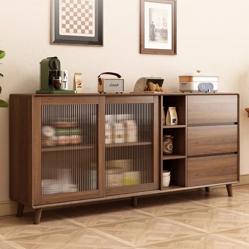 Organizadores de gabinetes laterales de madera marrón Envío gratis Gran gabinete italiano Vitrina Pasillo Muebles De Cocina Muebles De Cocina