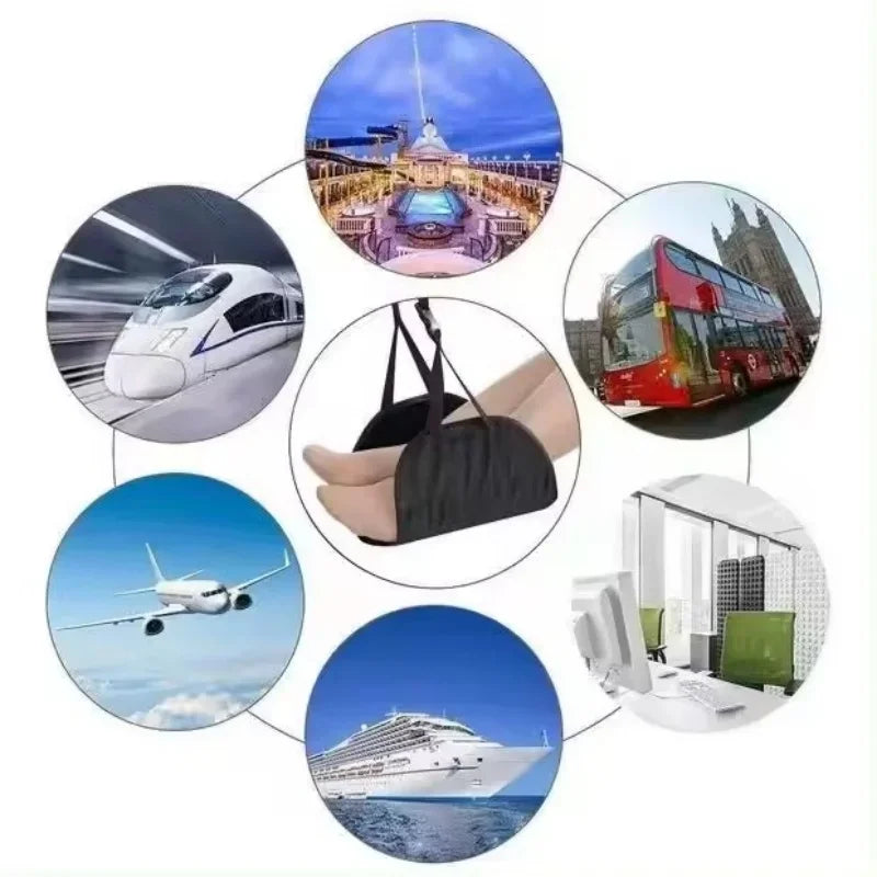 Travel Hammock Suspended Adjustable Office Hammock with Airplane Footrest for High Speed Rail Car Outdoor Furniture