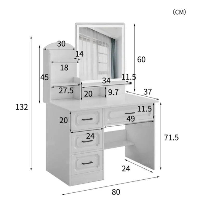 White Lacquer Dressing Table Bedroom Mirrors Drawer Toiletries Dressing Table Cabinets Living Room Penteadeira Bedroom Furniture