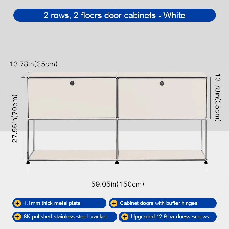 Storage Cabinet Sideboard Haller Cabinet Storage Shelf Modular Furniture Stainless Steel Metal Board Living Room Cabinet DIY