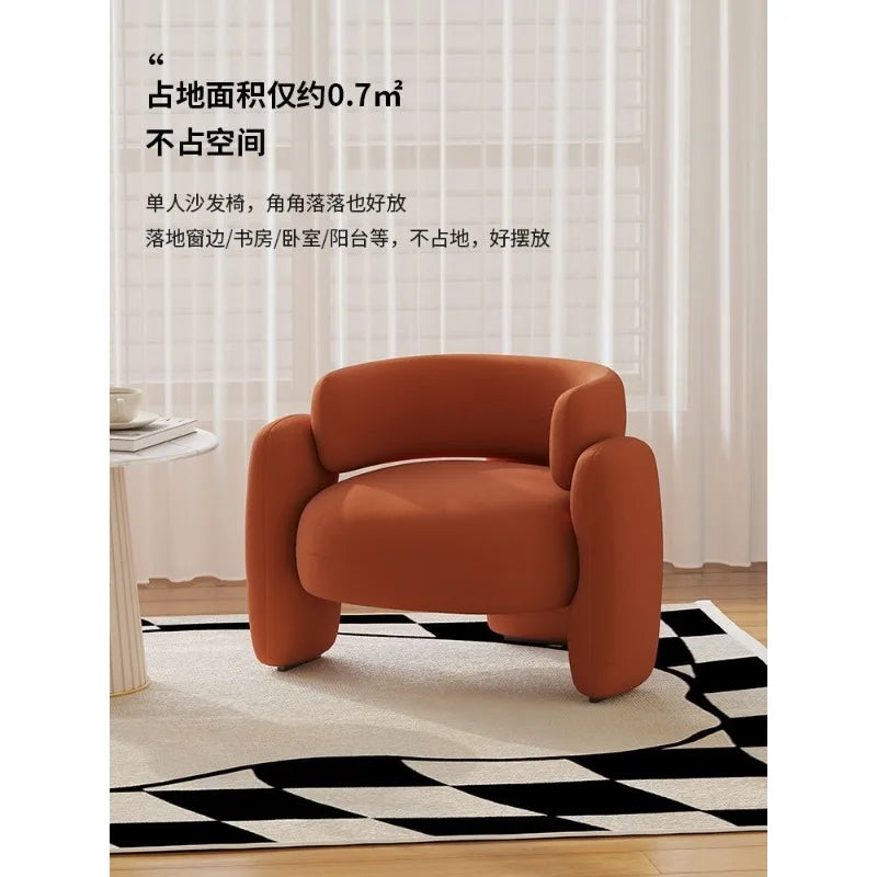 Cream Style Single Sofa Chair Reception Area Business Negotiation Reception Table and Chair Nordic Simple  Luxury Hotel Chair