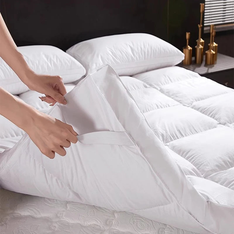 SongKAum 100% White Goose Down/feather Mattresses Thicken Keep warm Tatami High-end Five-star Hotel Mattress King Queen Size