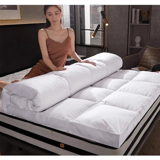 SongKAum 100% White Goose Down/feather Mattresses Thicken Keep warm Tatami High-end Five-star Hotel Mattress King Queen Size