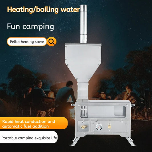 Wholesale Stainless Steel Stove Outdoor Camping Portable Stove Dual-purpose Oven Multi-function Picnic Wood Pellet Heating Stove