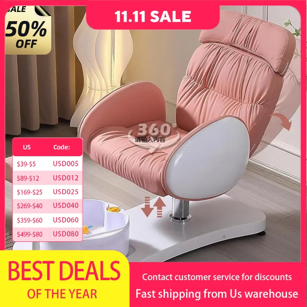 Pedicure Chair.Pedicure Foot Spa, Hydraulic Pedicure Chair For Nail Tech No Plumbing, 360 Swivel Reclining Pedicure Unit