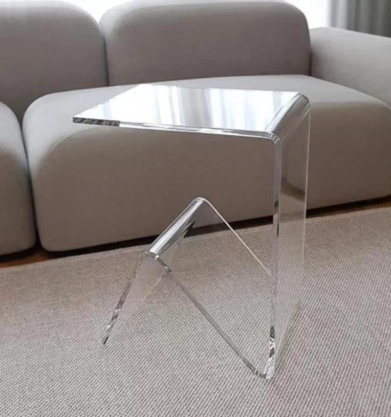 Simple Small Sofa Tables Transparent Acrylic Side Coffee Table Home Furniture Bay Window Laptop Table Bedroom Living Room Table