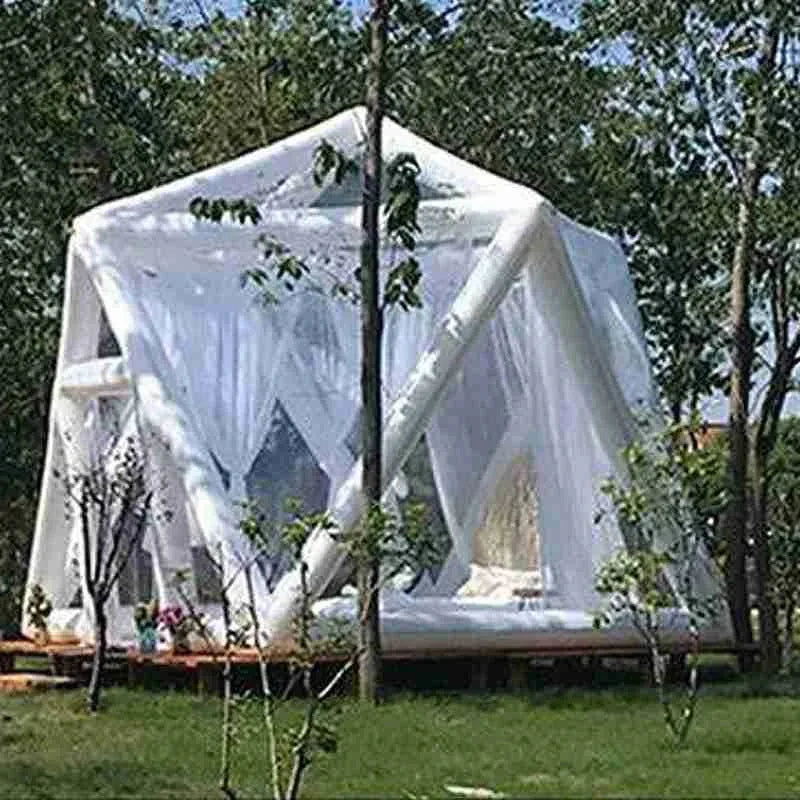 Tente dôme de glamping à bulles transparente gonflable extérieure pour pique-nique, hôtel igloo, tente à bulles transparente gonflable