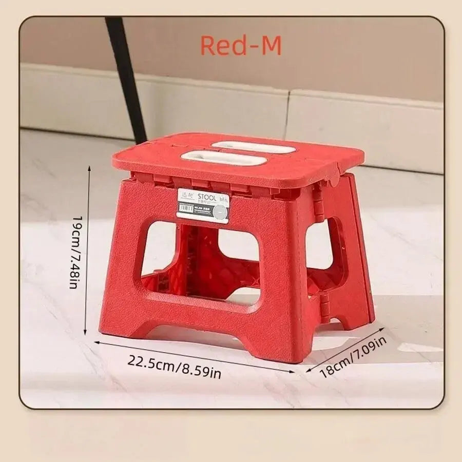 Lightweight Folding Step Stool Multi Purpose Handheld Thickened Footstool Non-Slip Plastic Small Benches Kitchen