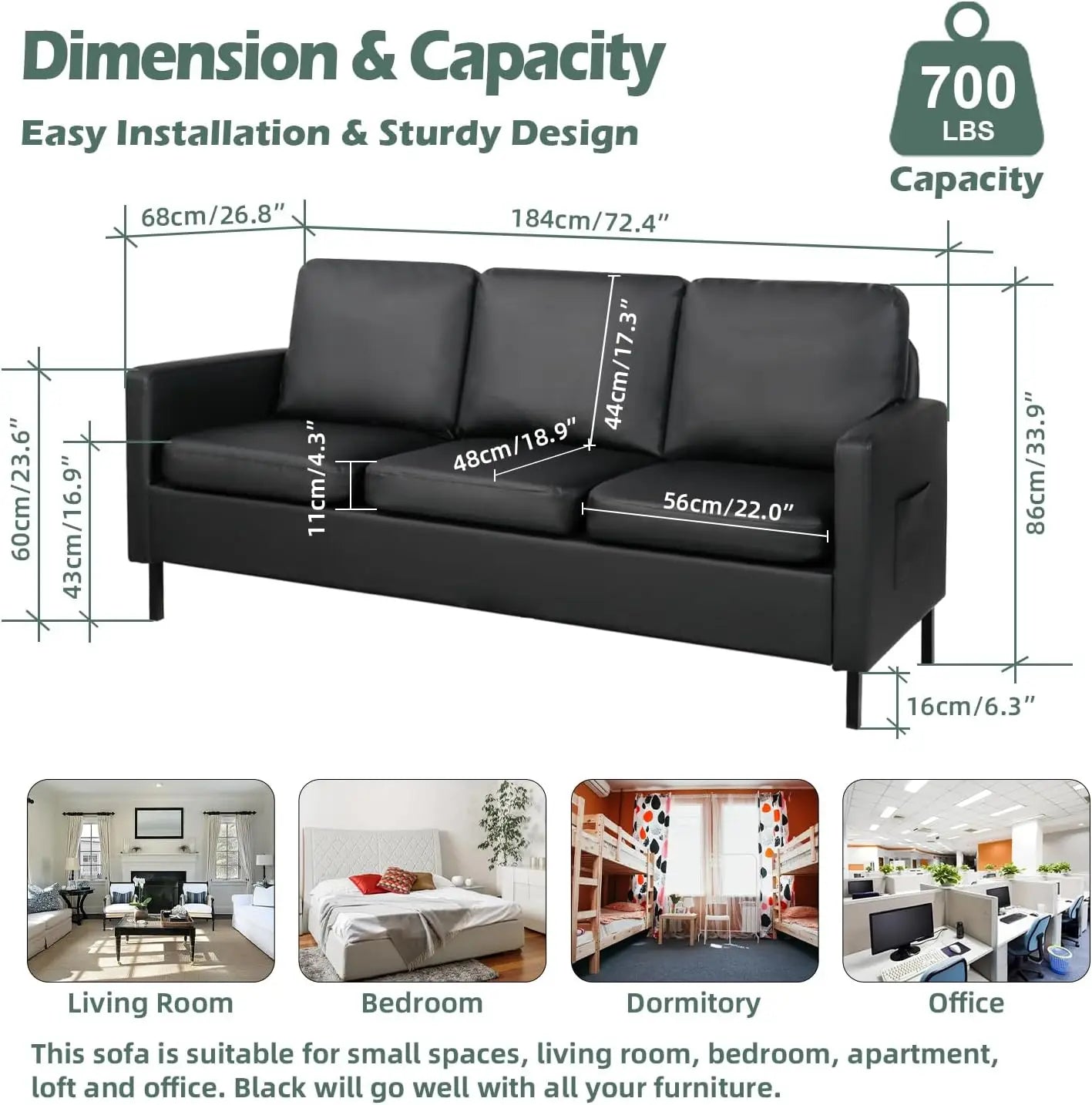 Sectional Sofa Set Couches Sofas Living Room Furniture Sets, Loveseat/Sofa/Set with USB & Accent Chair