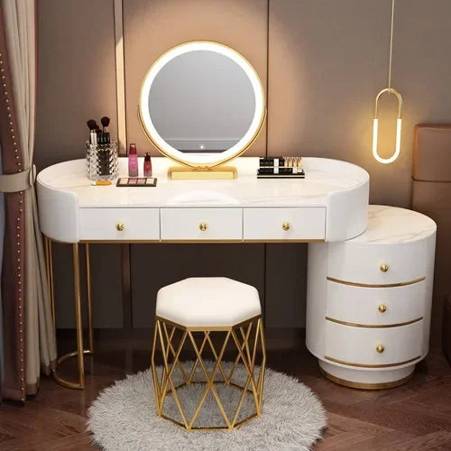 Tocador de maquillaje para niñas, mesa de tocador blanca, escritorio para dormitorio, cajones, almacenamiento, tocador, muebles para el hogar