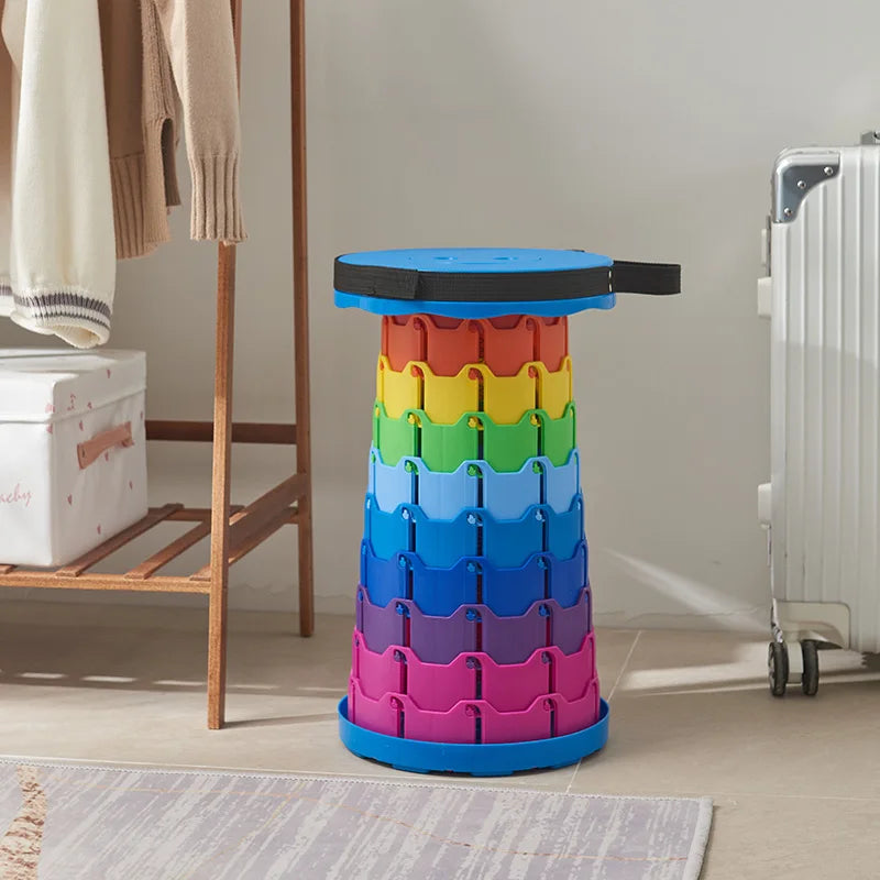 GIANXI Tabouret télescopique pliable portable en plastique léger pour le métro et la pêche en camping en plein air avec sac de transport