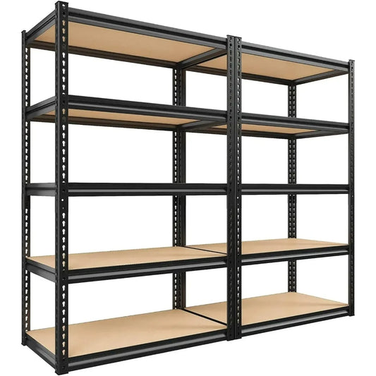 72" H Garage Shelving Heavy Duty Storage Shelves 2000LBS Adjustable 5 Tier Metal Storage Shelving Garage Storage Shelving Unit