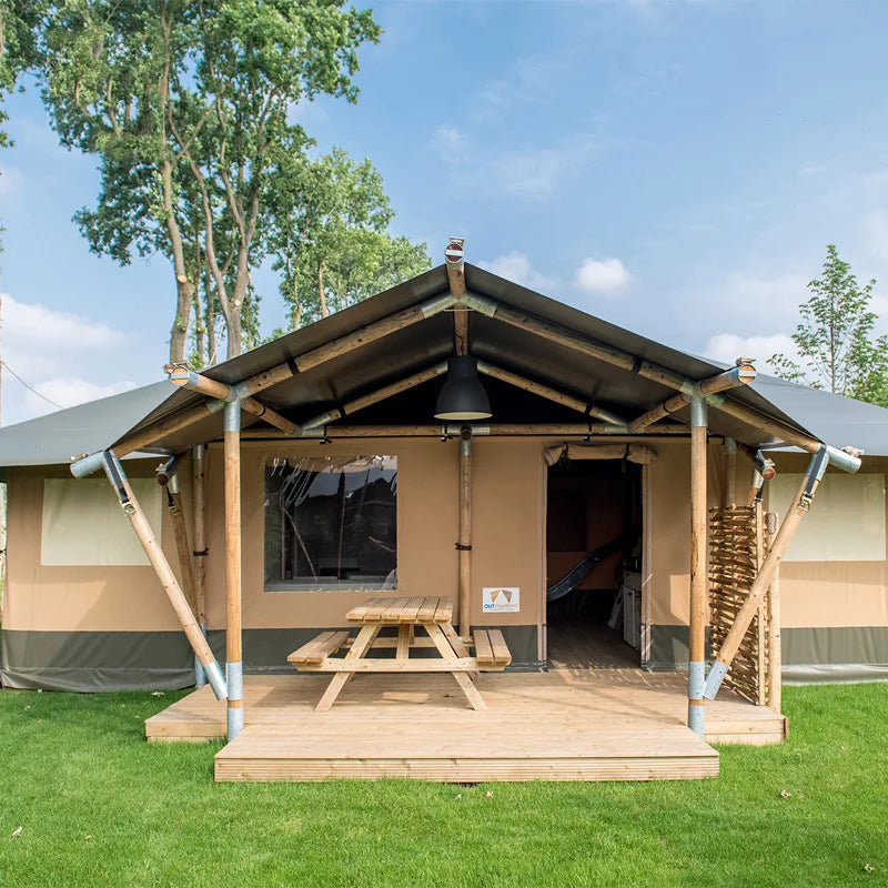 Glamping Farm Camping Base Tente de camping parent-enfant pour 3-4 personnes 2 chambres et 1 salon Villa de vacances de luxe sauvage