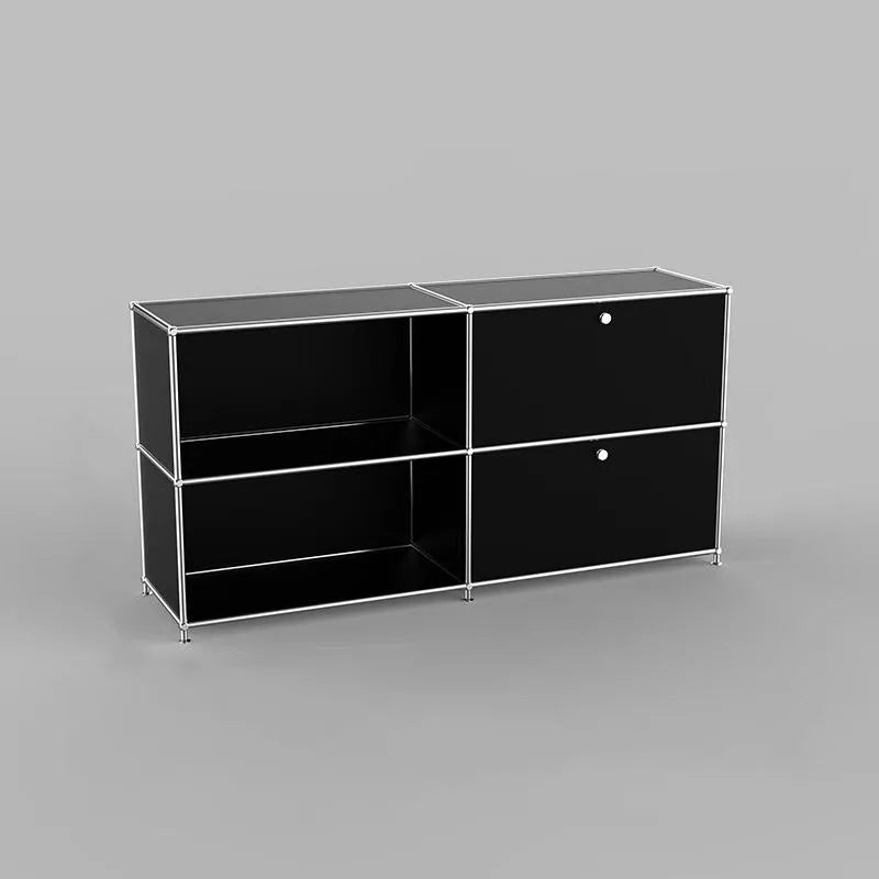 Storage Cabinet Sideboard Haller Cabinet Storage Shelf Modular Furniture Stainless Steel Metal Board Living Room Cabinet-No Keys